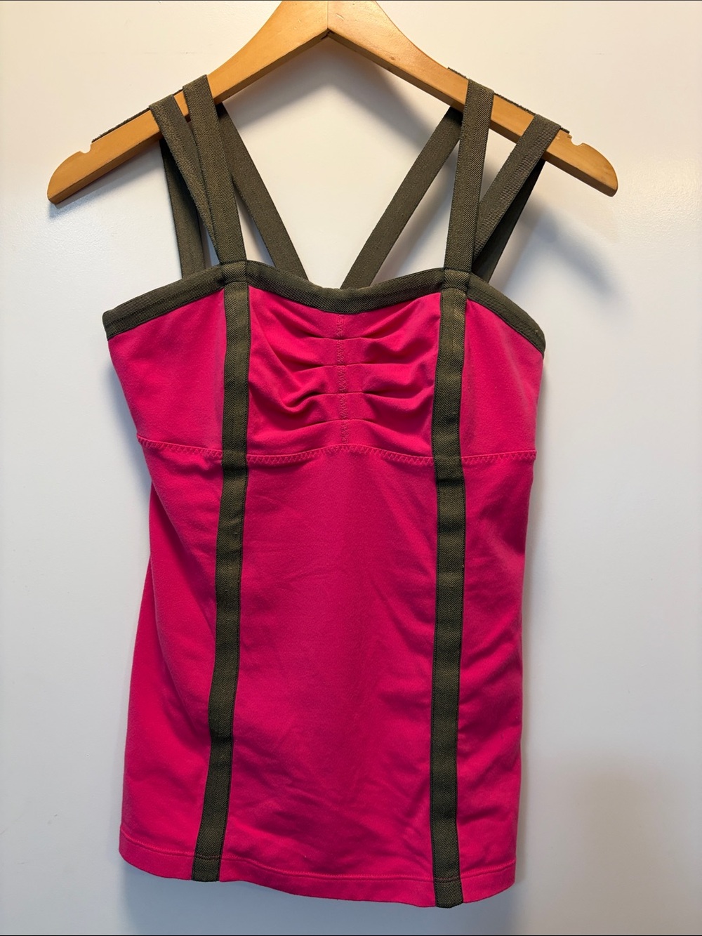 lululemon athletica Hot Pink Camisole with Dark Charcoal Trim